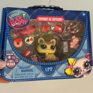 Littlest Pet Shop LPS Tan Kitten Cat 263 Gen 7 Sweet & Stylish NIB Factory seal